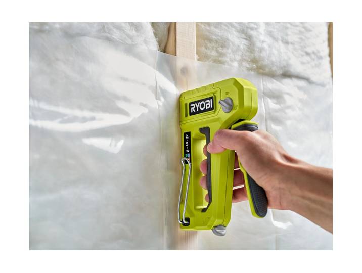 Handtacker RYOBI RHFST4IN1 , gelb, schwarz, B:26,9cm H:5,4cm L:13,8cm, Tacker, Handtacker, ielseitiger 4-in-1 Hefter für präzise Befestigungsarbeiten