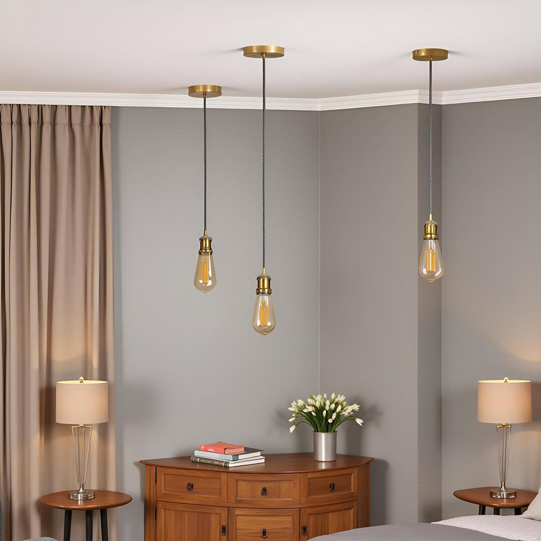Trent Austin Design 3 - Light Single Pendant Yellow Brass 7cm H X 5cm W X 5cm D