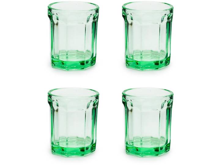 Serax - Paola Navone Fish & Fish - Glas M - Groen - 7 Ø - 22cl - 4 stuks