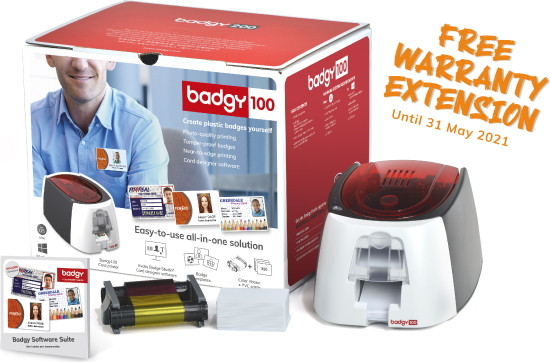 Evolis Badgy 100 Plastickaartprinter voor CR-80 kaarten (85,6 x 54 mm)