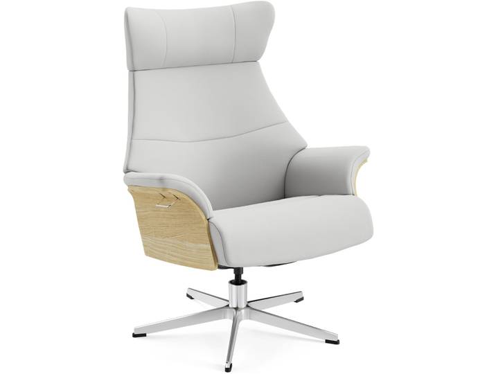 Conform Komfortabler Sessel Airness Stoff, Eiche, Aluminium 1 snow B 81 cm T 163 cm H 101 cm - Farbe: 01 snow - Möbel Konfigurator: Traummöbel