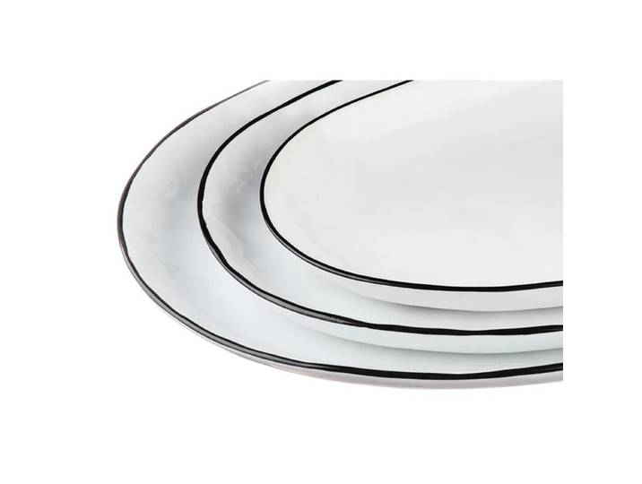 BJÖRN PURE Lot de 3 plateaux de service - Blanc neige