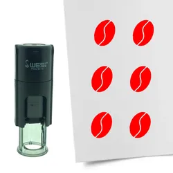 CombiCraft Selbstfärbender Stempel 'Kaffeebohne' in der Farbe Rot, Ø10mm