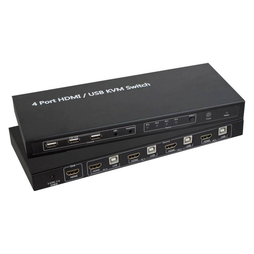 SpeaKa Professional 4×1 HDMI KVM Switch mit USB (SP-4000672)