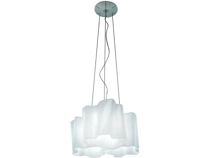 Designer-Pendellampe Artemide Logico Aluminium/Glas D: 45 cm, 3x E27 - Farbe: seide - Designer-Pendellampe