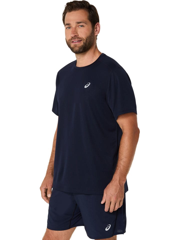 asics Laufshirt in Dunkelblau - S
