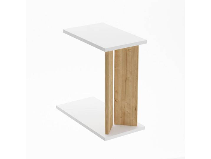 Calicosy Beistelltisch mit Ablage 50/25/48,6 cm, Beige, 50x48.6x25 cm, Wohnzimmer, Wohnzimmertische, Beistelltische