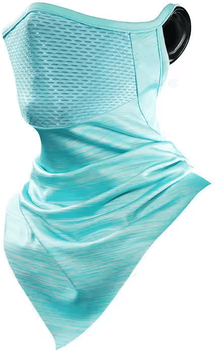 Inspire Curations Ice Silk UV Protection Cycling Face Mask Breathable Full Coverage Bandana For Summer Outdoor Use blue