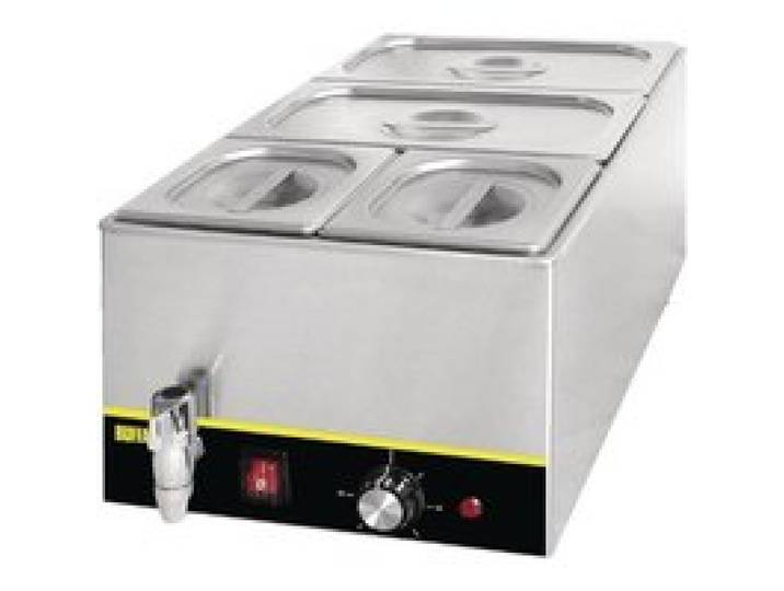 Bain Marie Professionnel - Buffalo - 2 x GN 1/3 et 2 x GN 1/6 - Gris - Robinet de vidange
