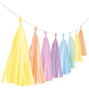 Amscan Girlande 9904613 Regenbogen, 3m, Fransengirlande, Papier, bunt
