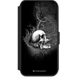Nivocase Klapphülle für Apple iPhone 8 Handyhülle aus Kunst Leder NIVOflip schwarz Gothic Schädel (Apple iPhone 8), Smartphone Hülle, Schwarz