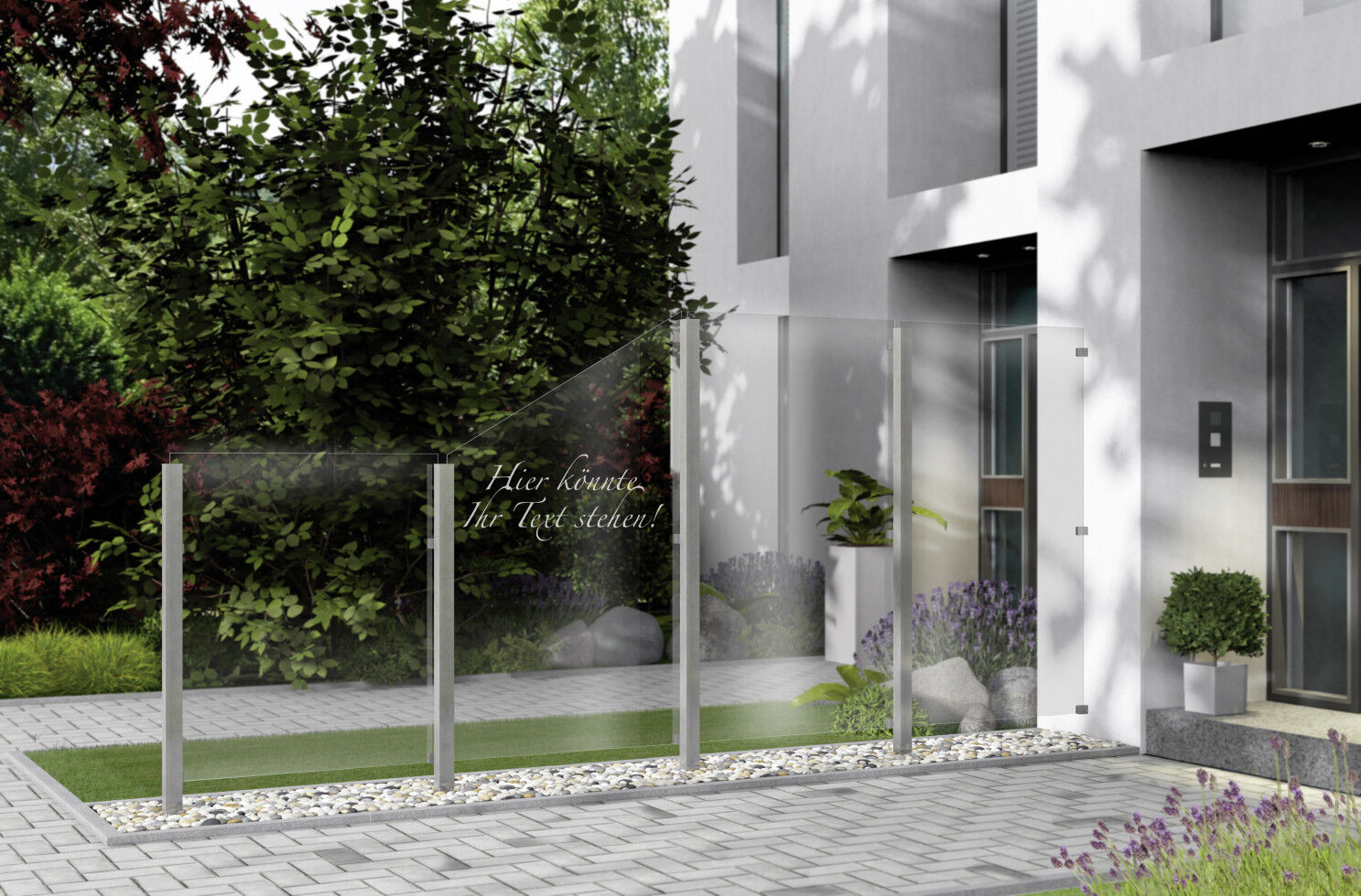 Ambiente Glaszaun Dekor Logo 120 x 180 cm gehärtetes 8 mm Glas