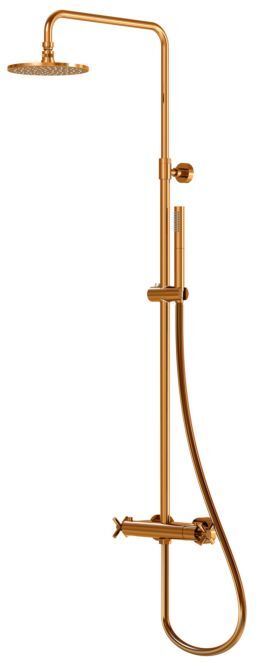 Steinberg Serie 250 Brause-Set 2502721RG mit Aufputz-Thermostatarmatur, Regen-/Handbrause, Rose Gold