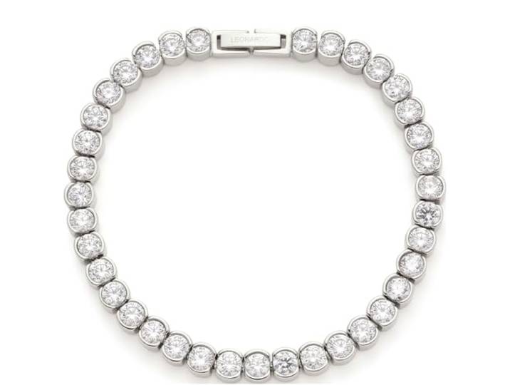 JEWELS BY LEONARDO Armband Cremona, Arm-Schmuck aus silberfarbenem Edelstahl, klare Zirkonia Steinchen, 18,5 cm Länge, Schmuck Damen, 024336
