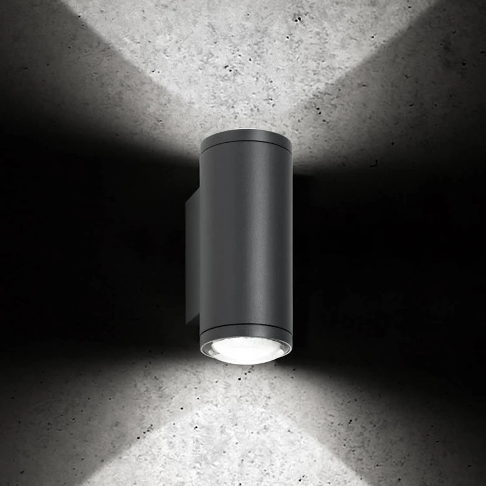 Moderne zwarte aluminium LED buitenwandlamp met up-and-down lichteffect