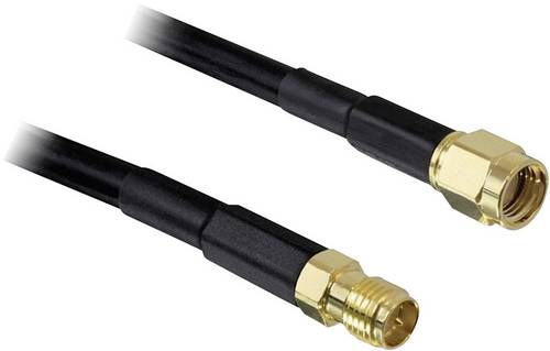 Delock WLAN-Antennen Verlängerungskabel [1x RP-SMA-Stecker - 1x RP-SMA-Buchse] 2.00 m Schwarz