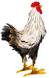 Evergreen 14 in. Metal Hen Garden Statue