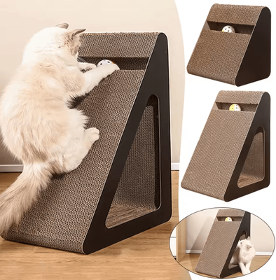 Inspire Curations Interactive Cat Scratching Board With Rotating Ball Toy & Furniture Protection medium