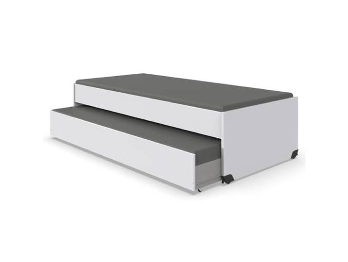 Lomadox Jugendzimmer-Bett mit 120x200 cm Liegefläche in weiß, mit Bettschublade, mit Rollen, kompaktes Design