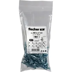 Fischer 20x Hohlraum-Metalldübel HM 5 x 37 S B im Beutel - 048041