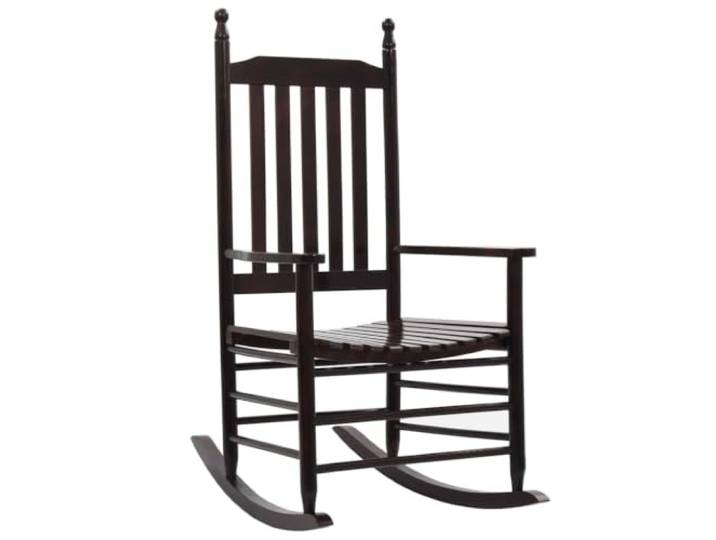 Coespram Schaukelstuhl aus Massivholz Braun Ergonomisch Ergonomischer Schwungsessel aus Pappel-Hartholz für Entspannung im Wohnzimmer und auf der Terrasse bis 110 kg.