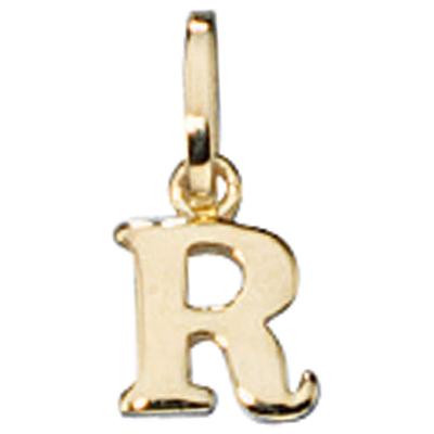 Buchstabenanhänger JOBO "Anhänger Buchstabe", gold (gelbgold 333), Schmuckanhänger, Damen, R, Gelbgold 333, 333 Gold