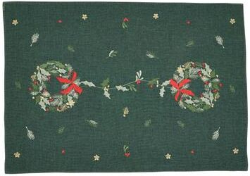 Saro Lifestyle "Embroidered Wreath Placemat (Set of 4) - 14""x20"""