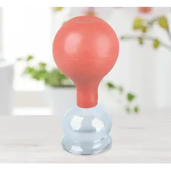 Schröpfglas mit rotem Saugball