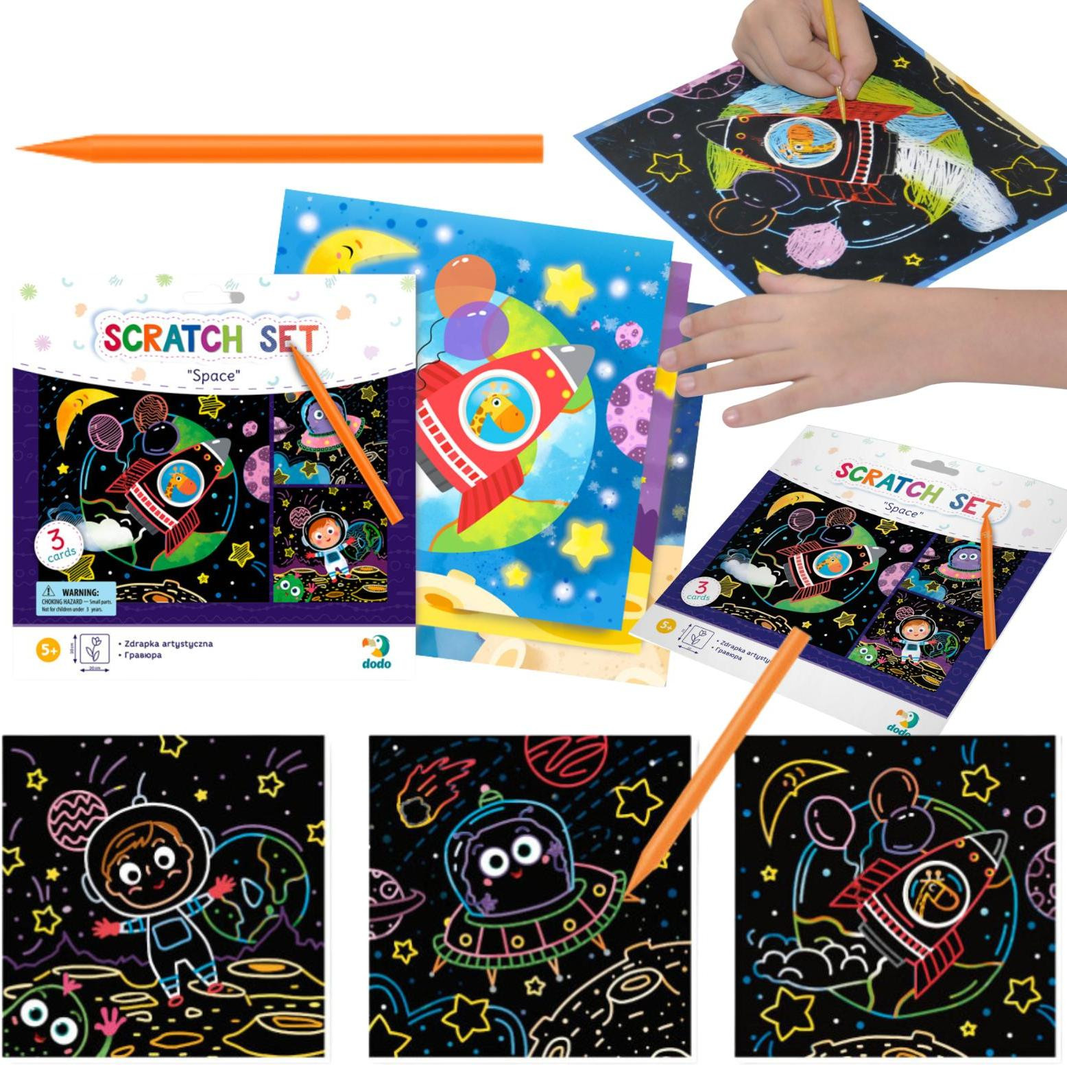 DoDo Artistiek kraslot Kosmos kraskaart voor kinderplaatjes