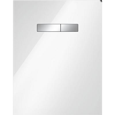 TECElux WC-Betätigungsplatte manuell, Glas weiß, Tasten chrom