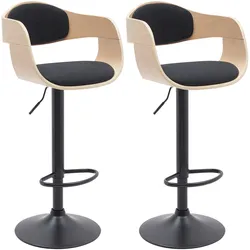 CLP 2er Set Barhocker Kingston B Stoff   Farbe: natur/schwarz, Material: Stoff