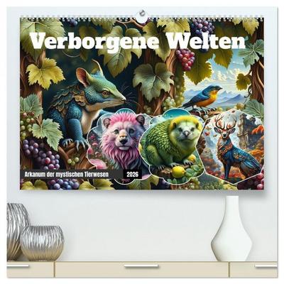 Verborgene Welten: Arkanum der mystischen Tierwesen (hochwertiger Premium Wandkalender 2026 DIN A2 quer), Kunstdruck in Hochglanz