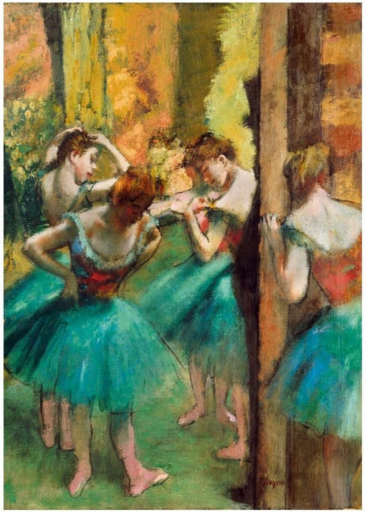 Bluebird Puzzel Dancer - roze en groen, 1000 stukjes