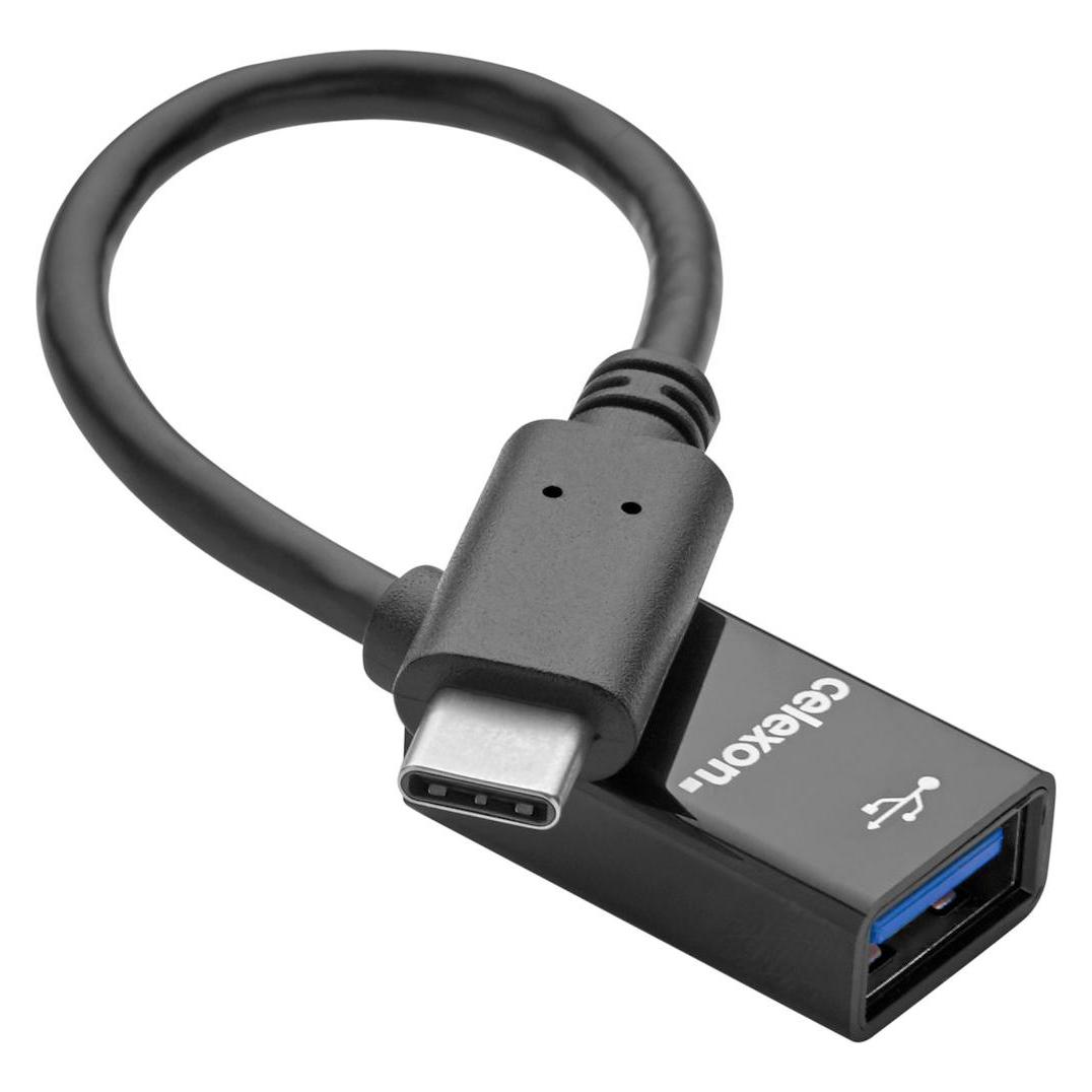 Celexon USB-C auf USB-A M/F Adapter, schwarz (USB-A, 10 cm) (55803654)