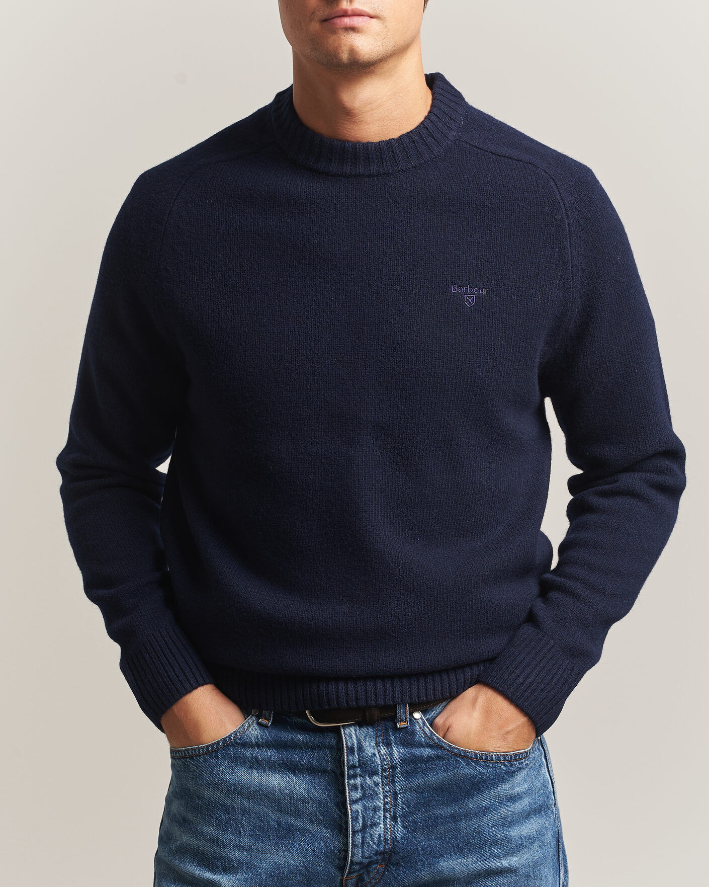 Barbour Lifestyle Newtown Lambswool Crewneck Navy men XL Blå