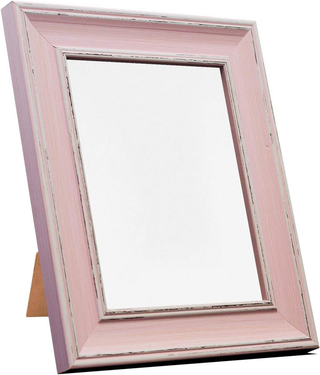 A4 Vintage Roze Fotolijst met Scandi Design en Brede Rand
