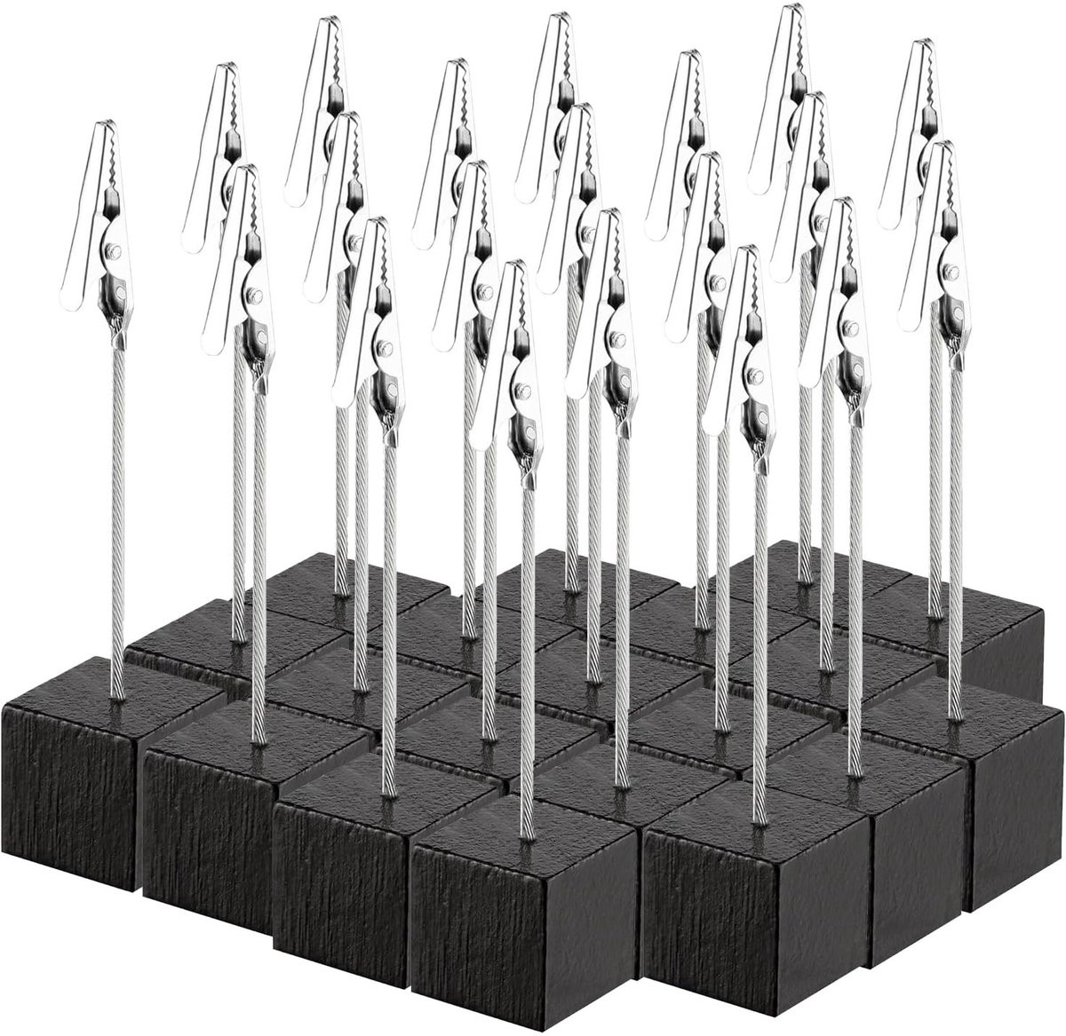 Dailygoods Fotohouder 20 stuks - Houten kaarthouder met krokodillenklemmen