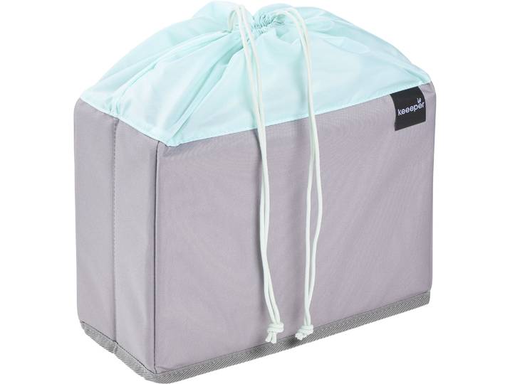 Faltbox KEEEPER nea, faltbarer Einkaufsorganizer für Klappboxen , blau (aquamarine), B:29,5cm H:22,5cm T:13cm, Polyethylenterephthalat (PET), Aufbewahrungsboxen, Faltbox, aus recycelten PET-Flaschen