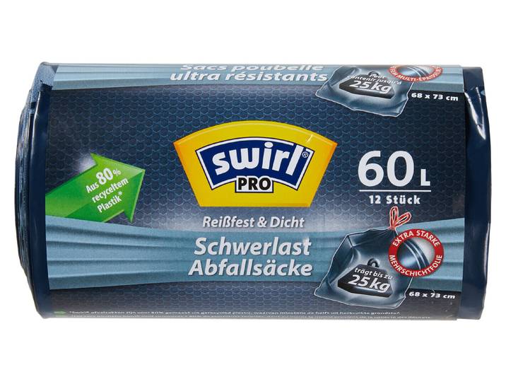 Swirl Schwerlast Abfallsäcke 60L 12 Stück