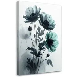BILD auf Leinwand, Zarte grüne botanische Blumen