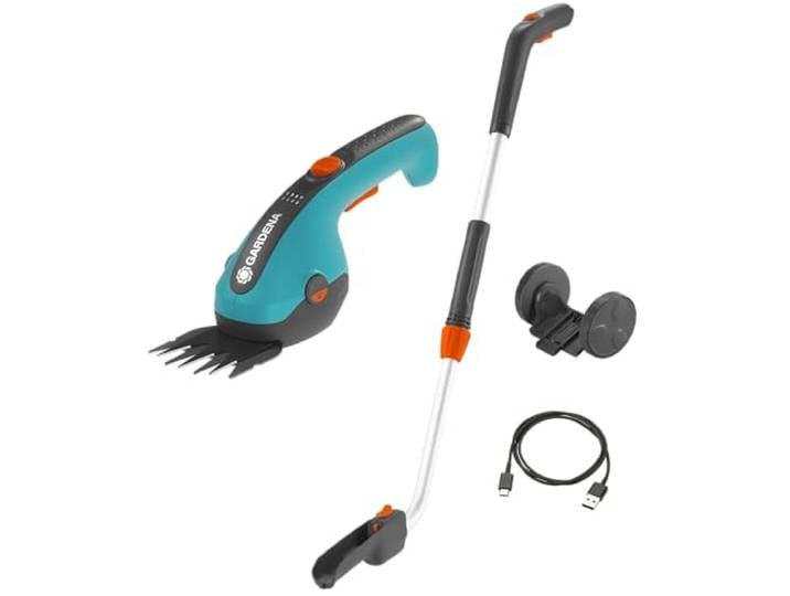 Gardena Kit cisaille à Gazon ClassicCut Li + Manche télescopique et Roues