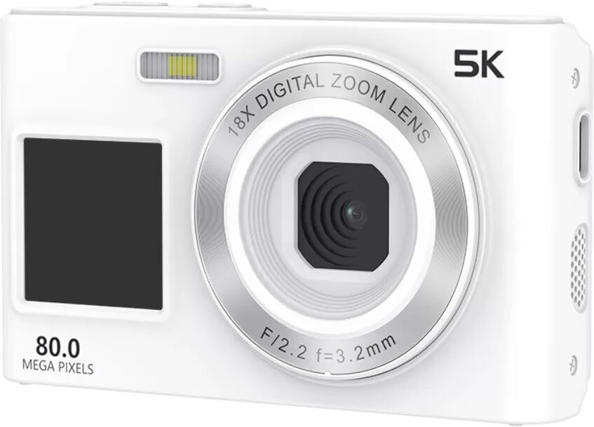 INF 80MP Digitalkamera mit 16x Digitalzoom und 1080P Aufnahme - Weiß