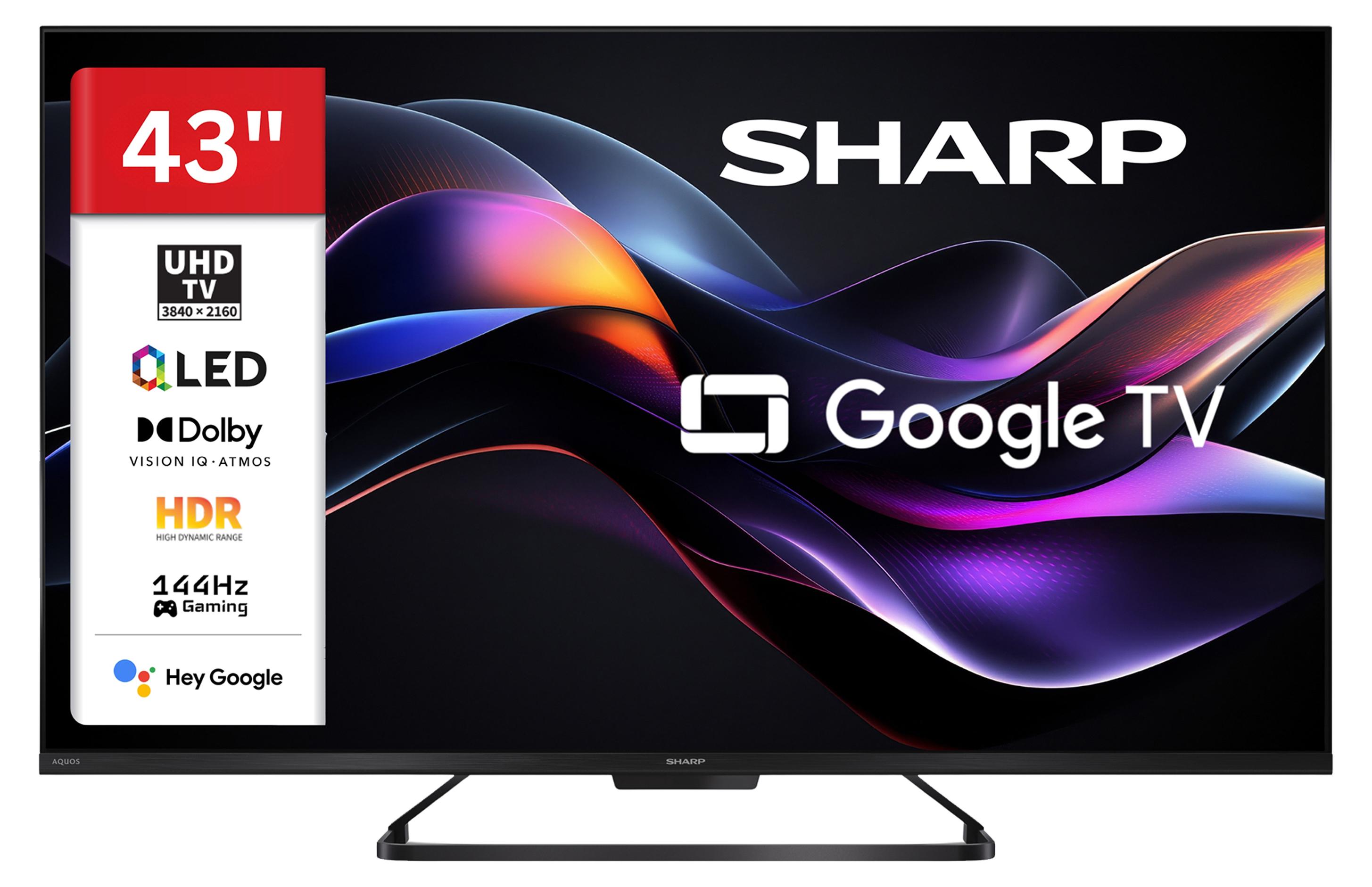 Sharp 43HR7765E QLED Fernseher 43 Zoll Google Smart TV HDR Dolby Vision 4K UHD 144Hz Gaming (2026)