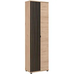 GARDEROBENSCHRANK Eiche, schwarz 60 cm, Flurschrank mit variabler Inneneinteilung