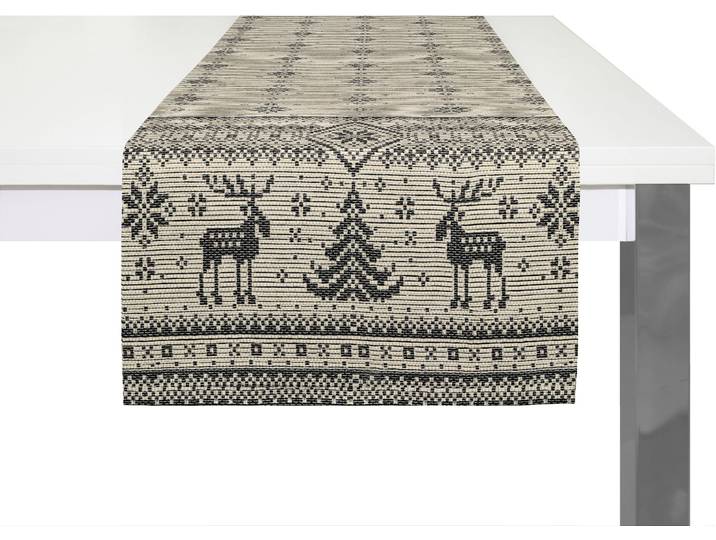 Tischläufer WIRTH ROMO , beige (creme, goldfarben), B:50cm L:160cm, Baumwollmischung, Tischdecken, Tischläufer