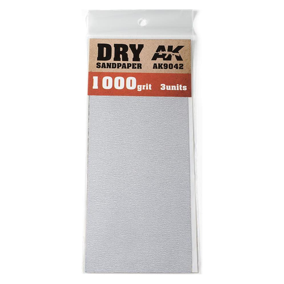 AK Interactive Dry Sandpaper 1000 Grit. 3 units (AK9042)