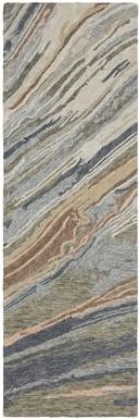 Style Haven Kitt Handmade Wool Abstract Layers Grey/ Blue Area Rug