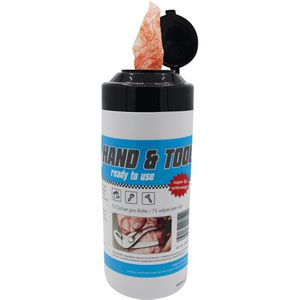 Wipex Reinigungstücher 989874, Wet Hand & Tool, RTU, feucht, für Hände und Werkzeug, in der Dose, 75 Tücher
