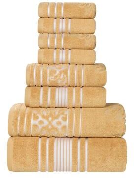 Blue Nile Mills Zero Twist Cotton Quick-Dry 8-Piece Towel Set - Plush Absorbent
