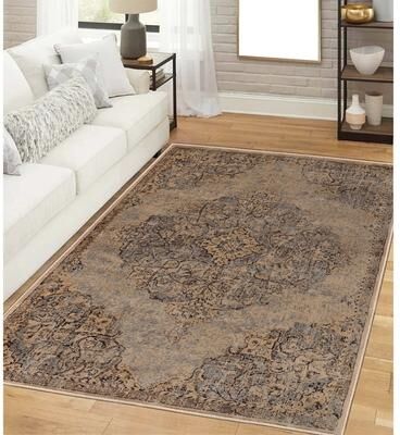 Superior Maeve Distressed Medallion Damask Indoor Area Rug